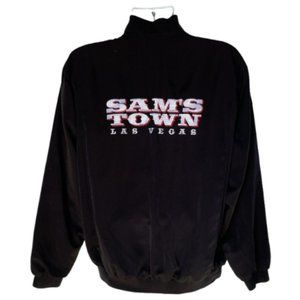 Vintage SAM'S TOWN Casino Winner! Embroidered Black Lightweight Jacket Large
